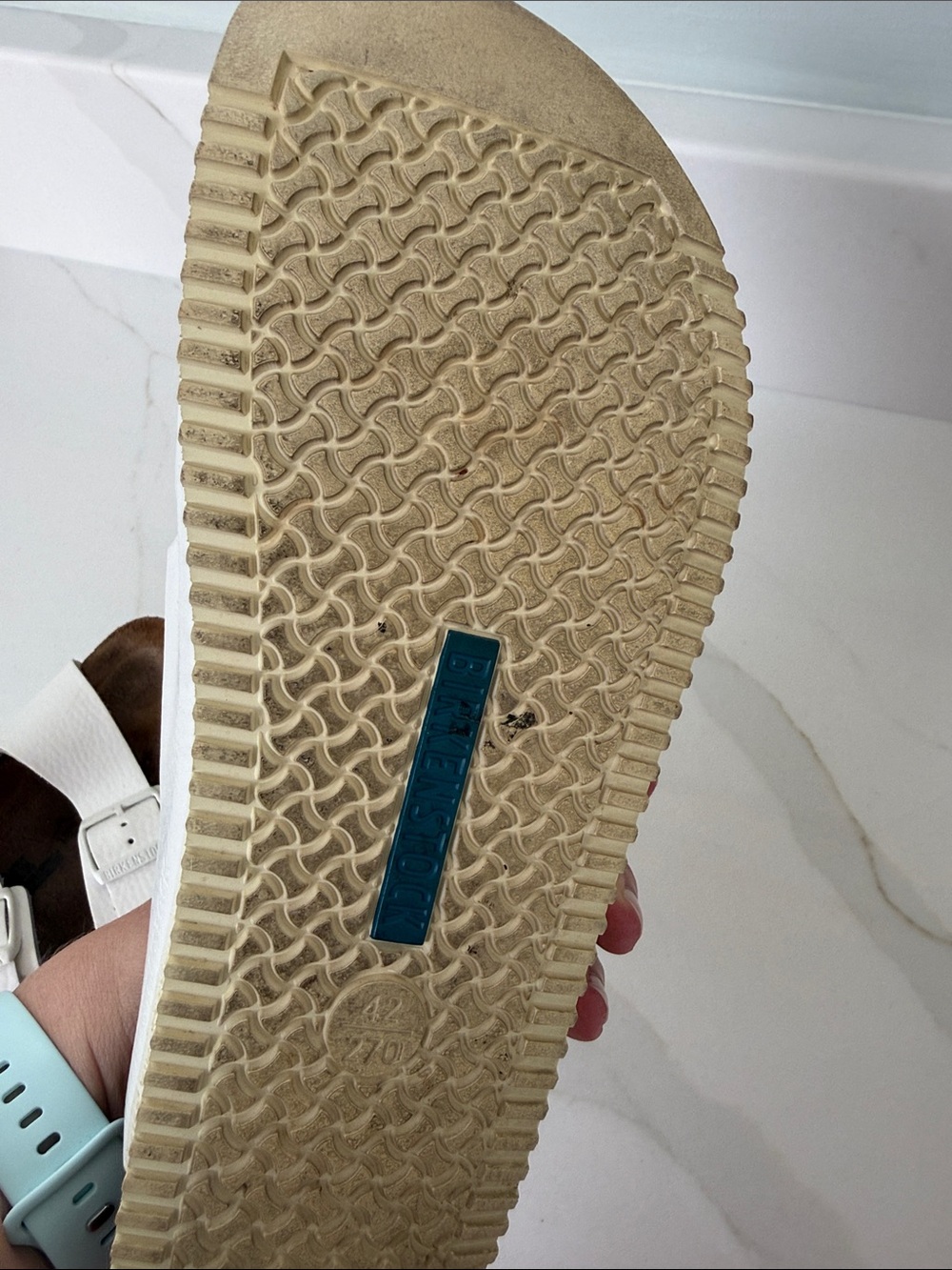 Birkenstock Arizona supergrip White leather Sandals 11 42 R - Picture 9 of 9